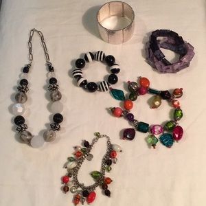 Jewelry Lot Necklace & Bracelets.